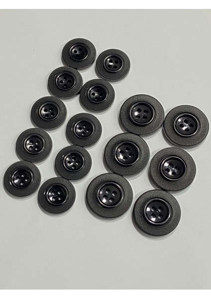 Blazer Ceket Düğmesi Takımı / Siyah Mat Çerçeve