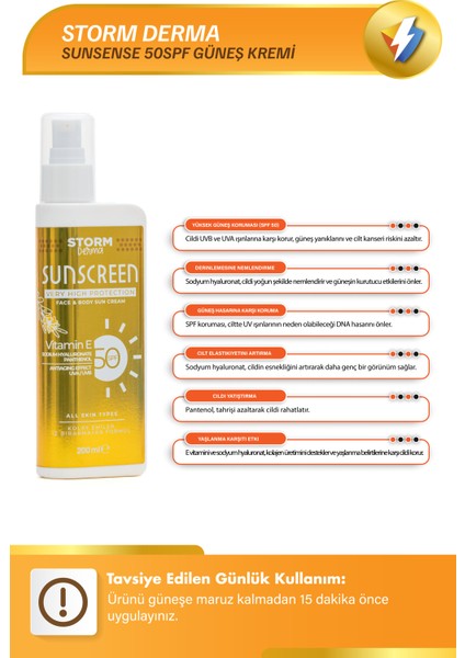 Storm Derma - Sunsense 200ML Güneş Kremi