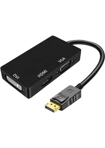 Primex PX-DP425S Siyah 75hz Display To Vga+Hdmı+ DVI Çevirici, Display To Hdmi, Display To Vga, Display To DVI