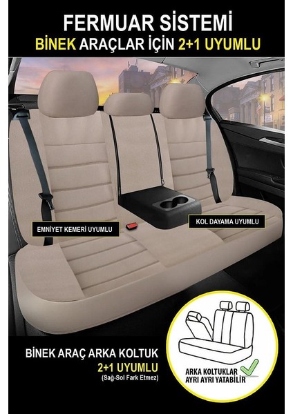 Nice Shop Honda Honda Cr-V 2012-2018UYUMLU Oto Koltuk Kılıfı Comfort Serisi - Ekstra Bej