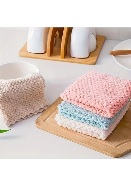 3 Parça Dikdörtgen Temizlik Bezi Mikrofiber Yumuşak Dokulu Mutfak Banyo Oto Bezi