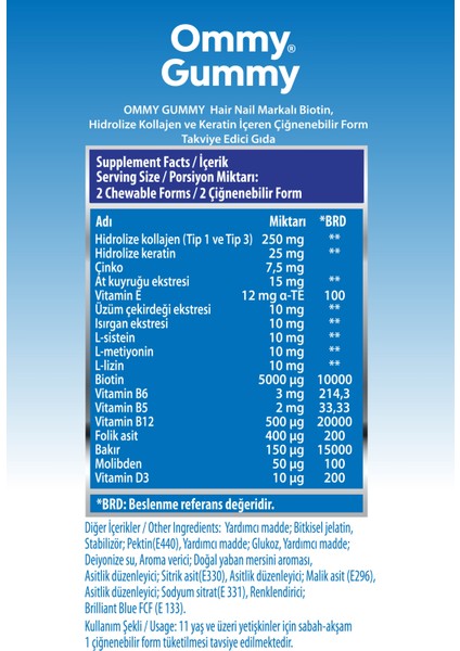 Hair Nail Saç Tırnak Vitamini 60 Adet ( Biotin, Kolajen, Keratin, At Kuyruğu, Folik Asit ) fiyatları