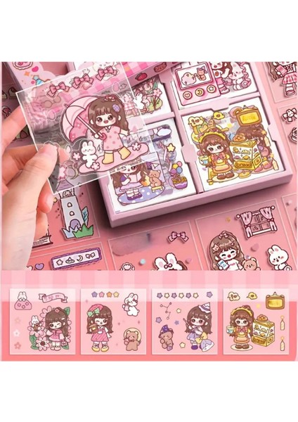 15 Sayfa Sticker Çıkartma Su Geçirmez Kız Sanrio Kawaii- Bilgisayar Telefon Defter Etiketi fiyatları