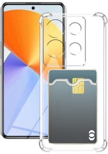 Infinix Note 40 Pro Kılıf Setra Kartlıklı Kamera Korumalı Silikon Şeffaf