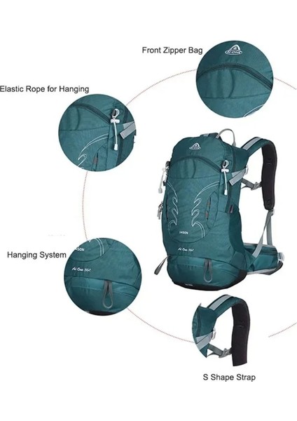 Outdoor Kamp ve Yürüyüş Sırt Çantası (30 Litre Kapasiteli) Petrol DSC1869 modelleri