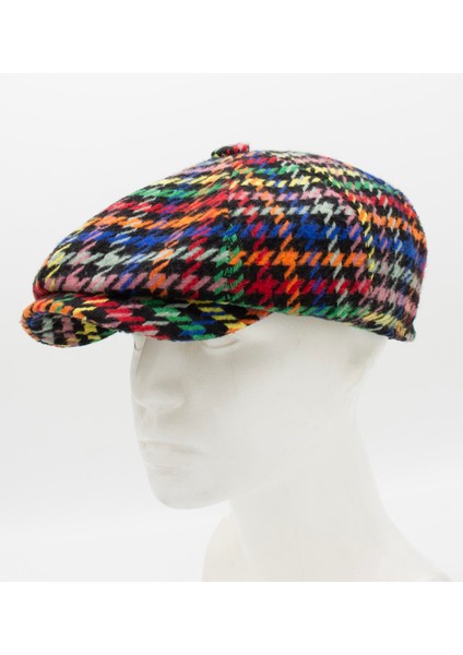 Erkek Kazayağı Desenli Yün 8 Parça Multicolor Kasket Şapka fırsatları