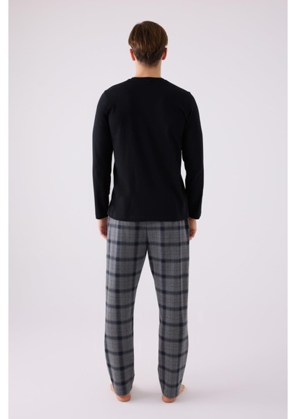 3152 Erkek Uzun Kol Düğmeli Pijama Takım