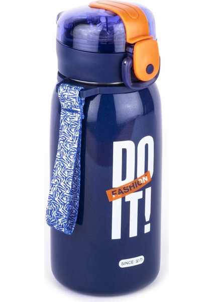 Okadi Lacivert Perfect Yazılı Pipetli Çelik Termos 420 Ml.