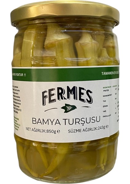 Katkısız Doğal Ev Yapımı Bamya Turşusu 580 cc