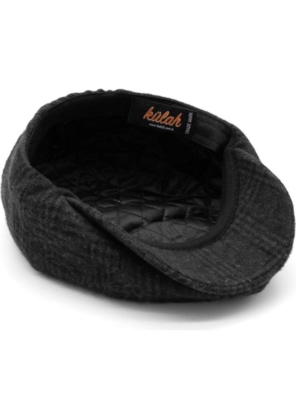 Erkek Ekose Desenli Antrasit Yün İtalyan Kasket Şapka indirimleri