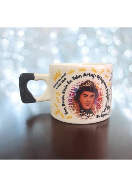 İkili Prens Dizisi Karekod Baskılı El Yapımı Doğal Seramik Siyah Kalp Kupa Mug Çay Kahve Fincanı fırsatları