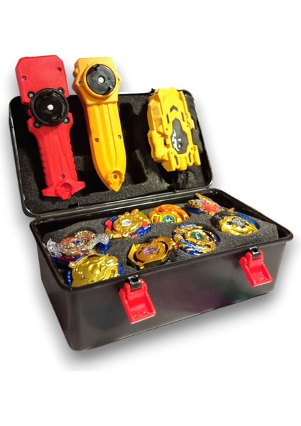 Beyblade Metal Assembled Gyro Tool Box Yj - 8802 - Yeni Nesil Çantalı Beyblade Metal Topaç 8 Li Set