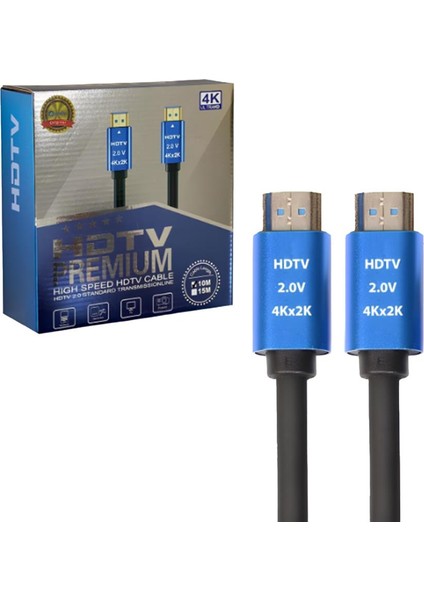 C-594 Yüksek Hız Hdmi Hdtv 4K 2.0 Görüntü Aktarma Kablosu 10 Metre