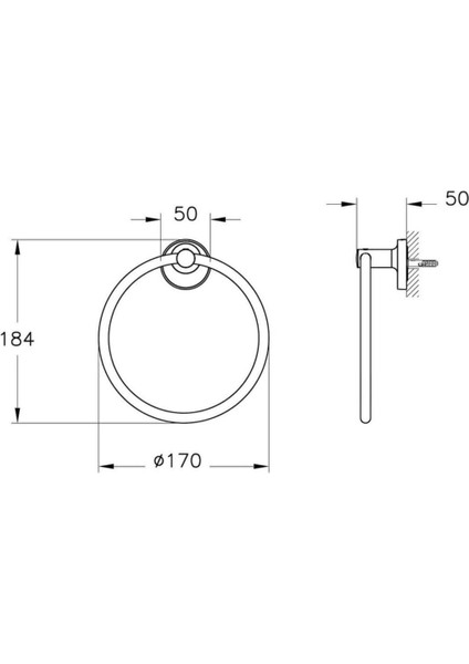 Base 300 Krom Halka Havluluk A44110