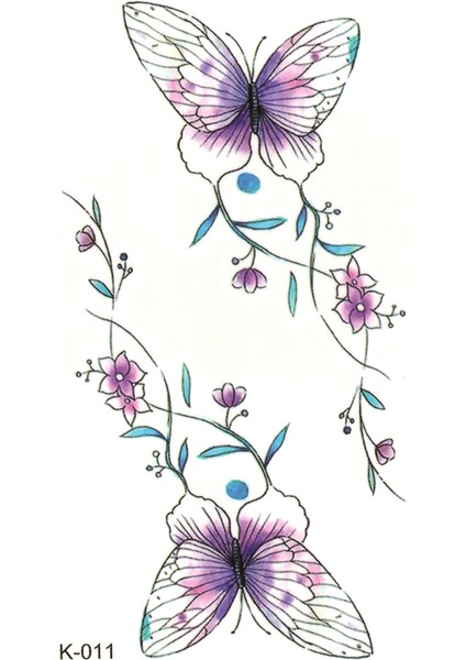 Renkli Minimal Kelebek Dövmesi, Geçici Dövme Tattoo