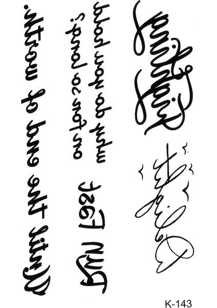 El Yazısı Geçici Dövme Writing Tattoo