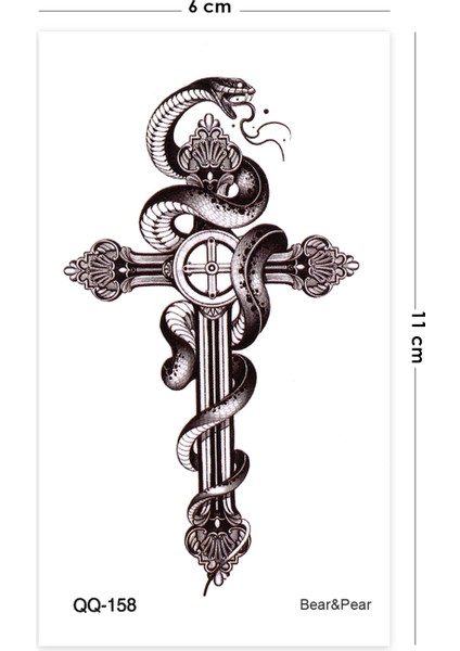 Yılan ve Çarmıh Geçici Dövme Unisex Tattoo fiyatları