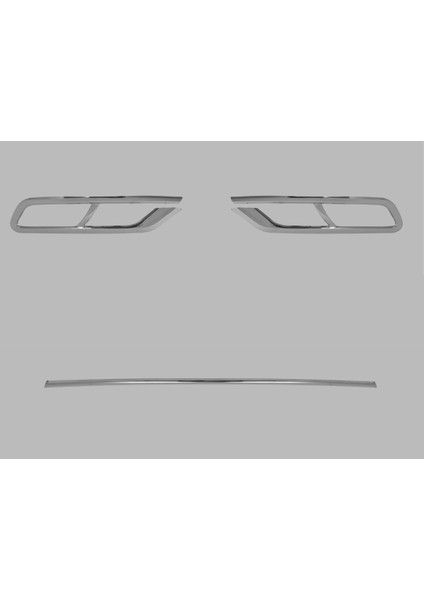 Volkswagen Passat B8.5 Sd Difüzör ve Ara Çıta (Çiftli) 3 Parça 2019 ve Üzeri Krom Paslanmaz Çelik