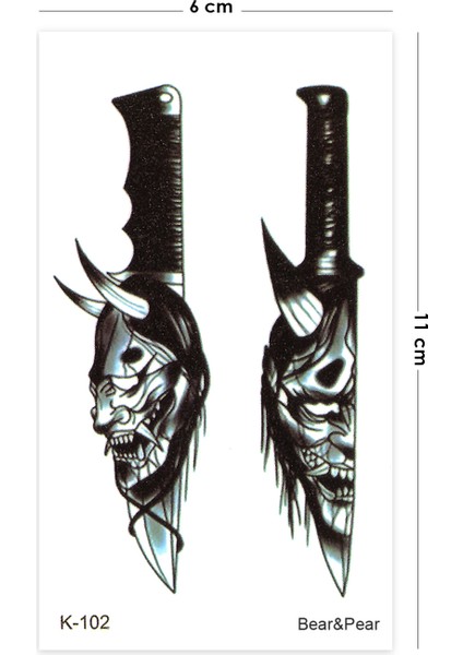 Black Mask Tattoo Bıçak Geçici Dövme fiyatları