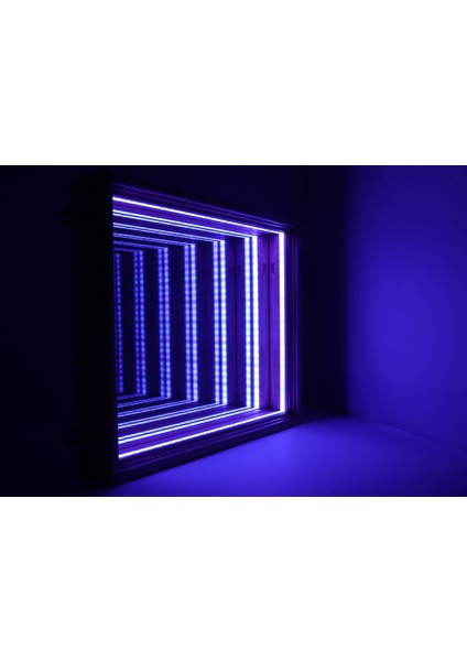 Ahşap Çerçeveli Rgb LED Sonsuz Ayna – Modern ve Şık Dekorasyon Ürünü