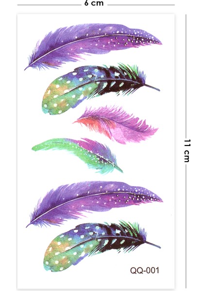 Renkli Tüyler Minimal Geçici Dövme fiyatları