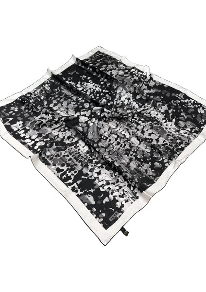 Ipek Eşarp - 8926713-912 Siyah Beyaz Twill