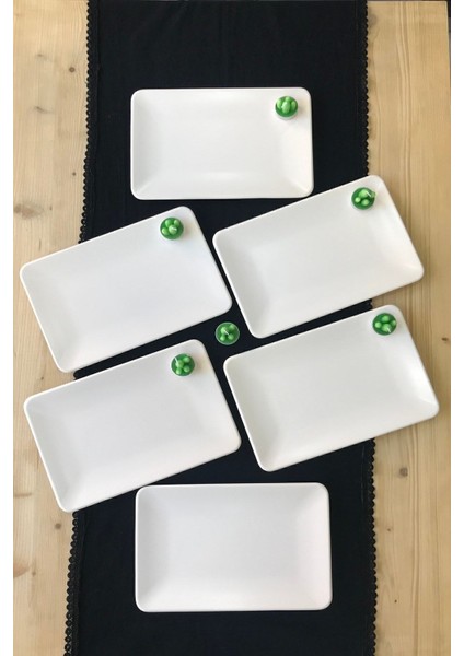 Kare Mat Krem 6 Adet 31 x 21 cm Kahvaltı Servis