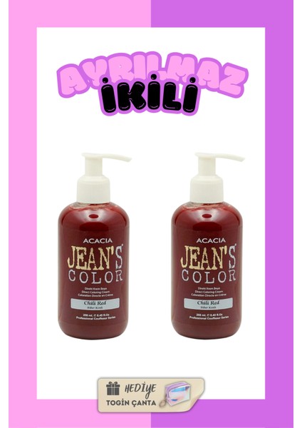 Biber Kızılı Renkli Saç Boyası 250 Ml X2 Adet Su Bazlı Chili Red Hair Dye
