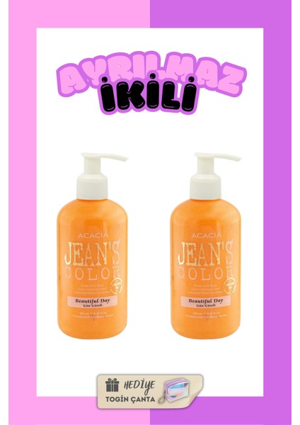 Amonyaksız Gün Güzeli Renkli Saç Boyası 250 ml X2 Adet Kokusuz Su Bazlı Beautiful Day Hair Dye