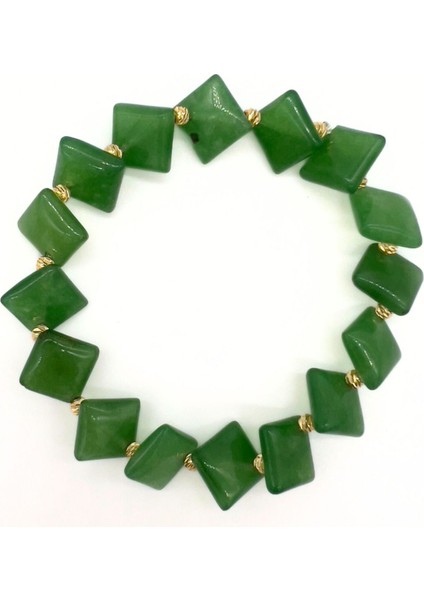 Pau Bracelet Kare Kesim Doğal Aventurin Taşlı Bileklik