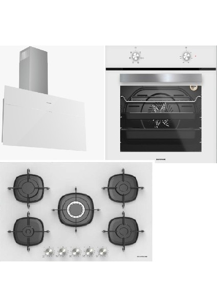 Sılverlıne 3364 Lınk Flat 90 cm CS5622W01-BO6501W01 Beyaz Ankastre