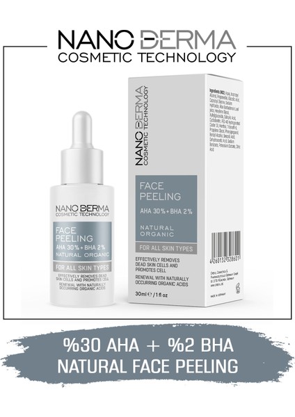 Face Peeling %30 Aha %2 Bha Kırmızı Peeling Serum 30 ml