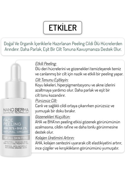 Face Peeling %30 Aha %2 Bha Kırmızı Peeling Serum 30 ml