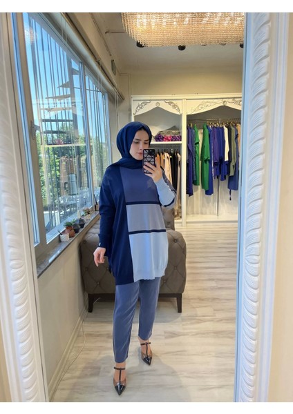 6994 Lacivert Triko Tunik