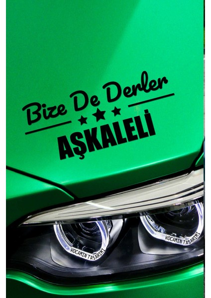 Erzurum Aşkale Siyah Araç Sticker 40X15 cm Bize De Derler Aşkaleli Özel Tasarım Oto Sticker