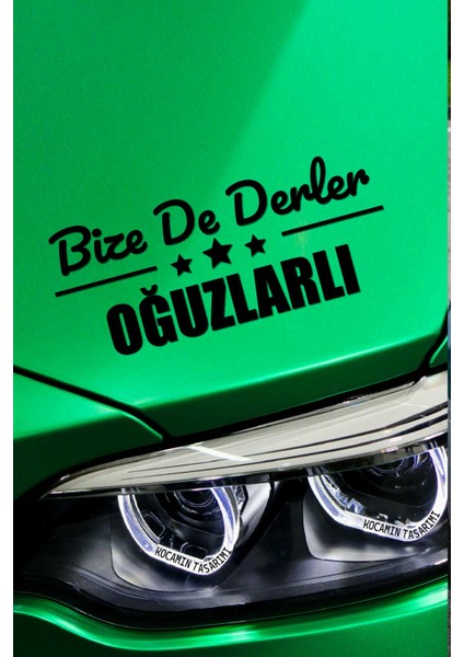 Çorum Oğuzlar Siyah Araç Sticker 40X15 cm Bize De Derler Oğuzlarlı Özel Tasarım Oto Sticker