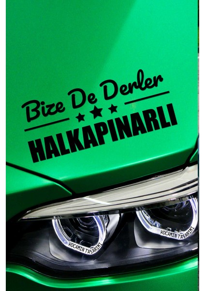 Konya Halkapınar Siyah Araç Sticker 40X15 cm Bize De Derler Halkapınarlı Özel Tasarım Oto Sticker