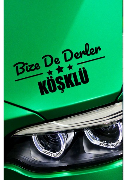 Aydın Köşk Siyah Araç Sticker 40X15 cm Bize De Derler Köşklü Özel Tasarım Oto Sticker