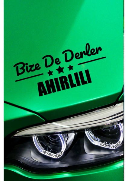Konya Ahırlı Siyah Araç Sticker 40X15 cm Bize De Derler Ahırlılı Özel Tasarım Oto Sticker