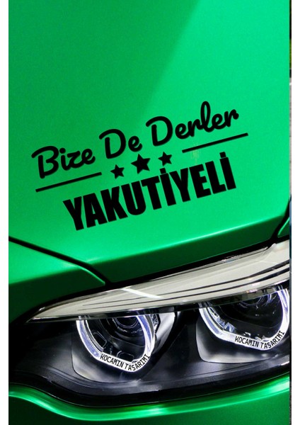 Erzurum Yakutiye Siyah Araç Sticker 40X15 cm Bize De Derler Yakutiyeli Özel Tasarım Oto Sticker