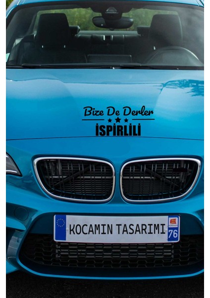 Erzurum Ispir Siyah Araç Sticker 40X15 cm Bize De Derler Ispirlili Özel Tasarım Oto Sticker