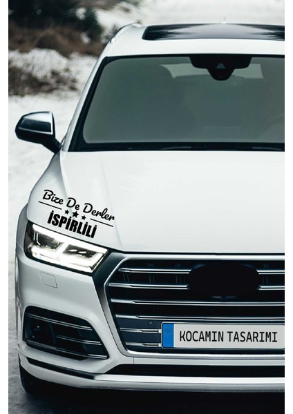 Erzurum Ispir Siyah Araç Sticker 40X15 cm Bize De Derler Ispirlili Özel Tasarım Oto Sticker