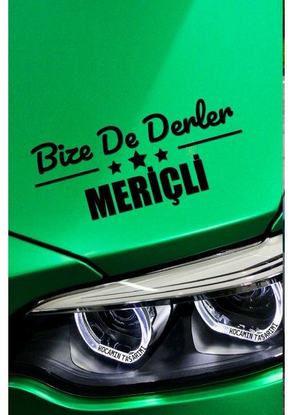 Edirne Meriç Siyah Araç Sticker 40X15 cm Bize De Derler Meriçli Özel Tasarım Oto Sticker