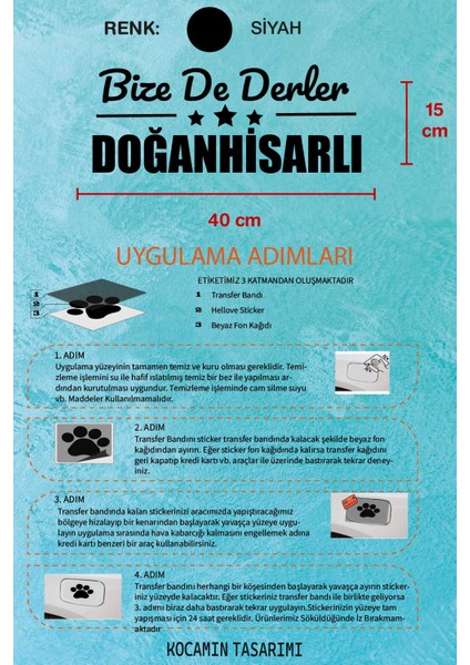 Konya Doğanhisar Siyah Araç Sticker 40X15 cm Bize De Derler Doğanhisarlı Özel Tasarım Oto Sticker indirimleri