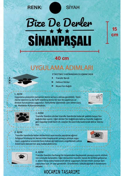 Afyonkarahisar Sinanpaşa Siyah Araç Sticker 40X15 cm Bize De Derler Sinanpaşalı Özel Tasarım Oto Sticker indirimleri