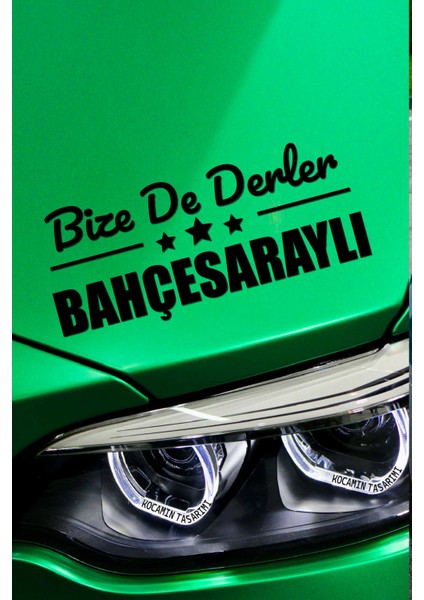 Van Bahçesaray Siyah Araç Sticker 40X15 cm Bize De Derler Bahçesaraylı Özel Tasarım Oto Sticker