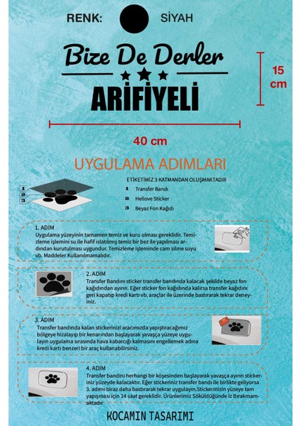 Sakarya Arifiye Siyah Araç Sticker 40X15 cm Bize De Derler Arifiyeli Özel Tasarım Oto Sticker indirimleri