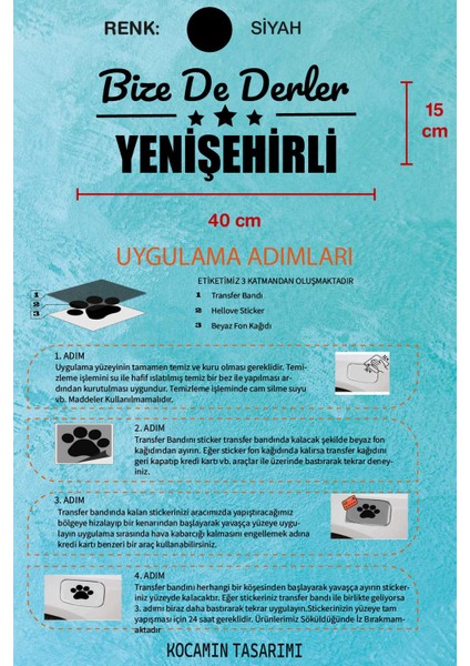 Diyarbakır Yenişehir Siyah Araç Sticker 40X15 cm Bize De Derler Yenişehirli Özel Tasarım Oto Sticker indirimleri