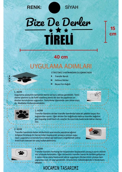 Izmir Tire Siyah Araç Sticker 40X15 cm Bize De Derler Tireli Özel Tasarım Oto Sticker indirimleri