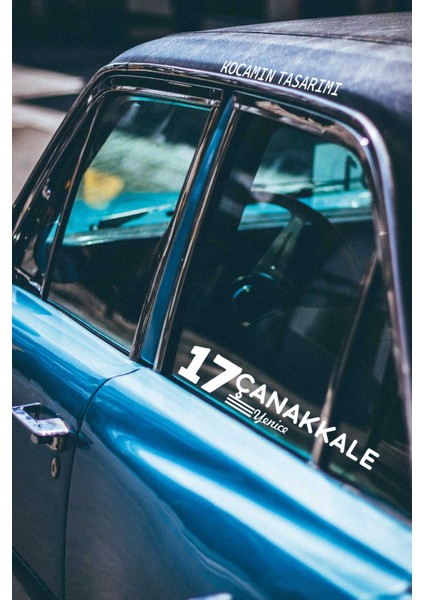 Çanakkale 17 Plaka Kodlu Beyaz Araç Sticker Yenice Ilçe Yazılı Özel Tasarım 40X8 cm Şehir ve Ilçe Temalı Kaliteli Sticker